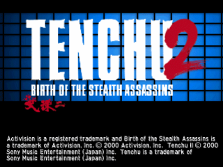 Tenchu 2 title screen for Playstation